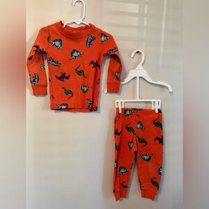 Hanna Andersson Orange Dinosaur Kids Pajamas